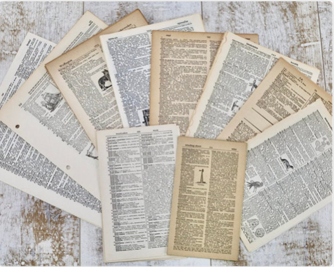 vintage dictionary pages